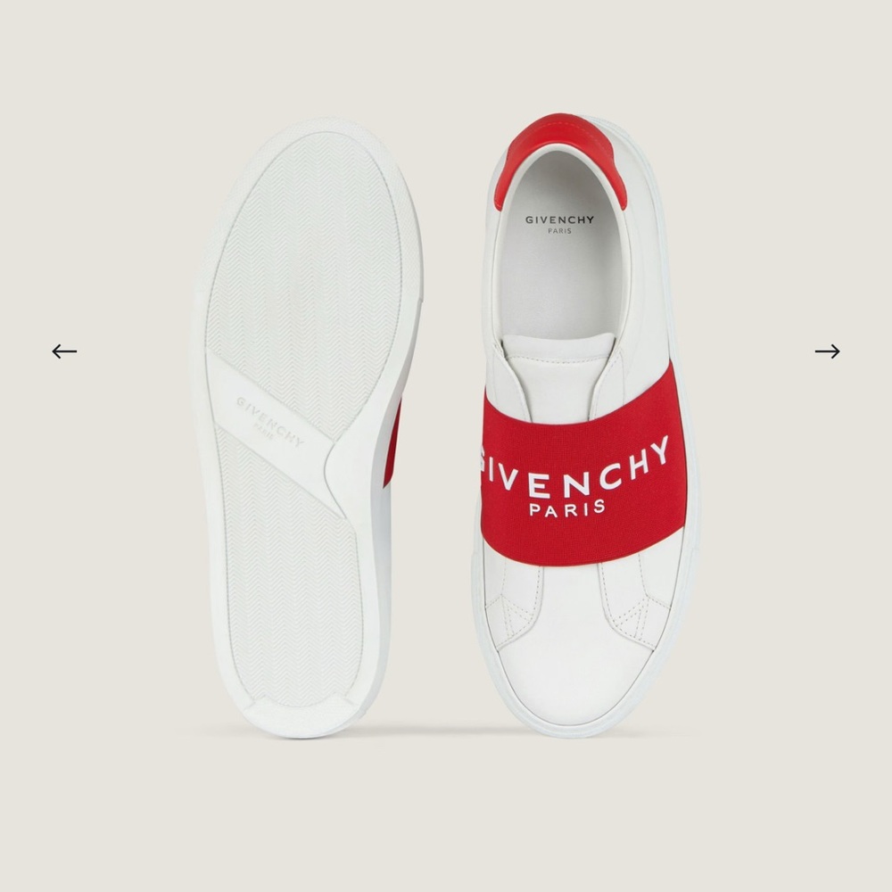 Givenchy White and Red Sneakers